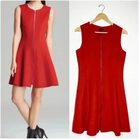 Theory Full Zip Front Sleeveless Wool Sweater Dress Size 8 - Picture 1 of 7